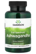 Swanson Vitamins Full Spectrum Ashwagandha 100 Vegan Capsules (450 mg per Capsule)