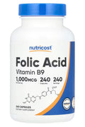 Nutricost Vitamin B9 Folate - Folic Acid 1,000 mcg 240 Capsules