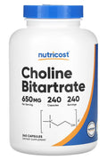 Nutricost Choline Bitartrate 650 mg 240 Capsules