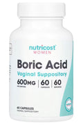 Nutricost Women Boric Acid Candida & Yeast Treatments Vaginal Suppository 600 mg 60 Capsules