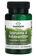 Swanson Organic Spirulina Astaxanthin Greens Superfoods 120 Veggie Tabs