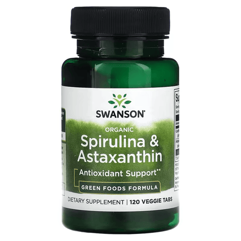 Swanson Organic Spirulina Astaxanthin Greens Superfoods 120 Veggie Tabs
