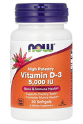 NOW Foods Vitamin D3 High Potency 5,000 IU 30 Softgels