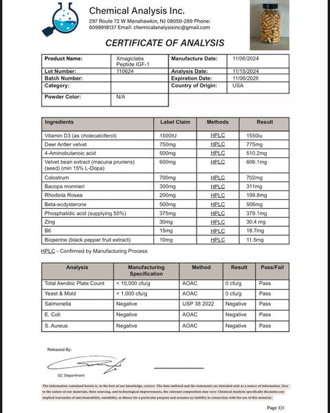 XMAGICLABS IGF1(igf1)+Beta ecdysterone+Bacopa+D3 GH 180 Kapsül