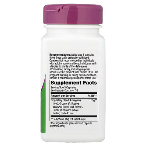 Nature's Way Echinacea Astragalus & Reishi Mushrooms 100 Vegan Capsules