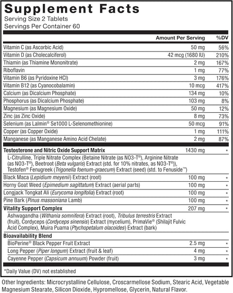 Force Factor Test X180 Alpha v2 T-Support for Men - 120 Tablet