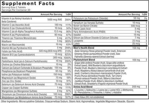 Force Factor Men’s Multivitamin  for Men Plus Amino Acids 27 Vitamins and Minerals Support Energy, and Immunity, 60 Tablet