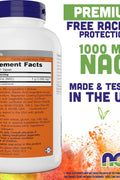 Now NAC N-Acetyl Cysteine 1000 mg 250 Tablet Vegetarian and Vegan Non-GMO