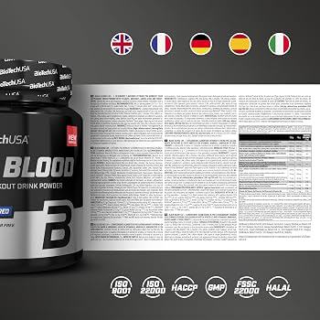 BioTechUSA Black Blood Preworkout High CAF+ Caffeine & Arginine & Citrulline 300g