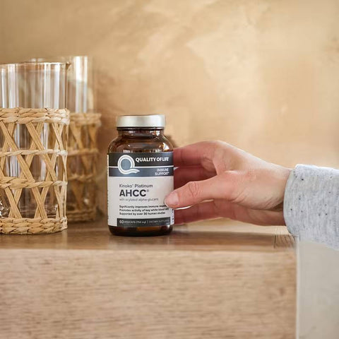 Quality of Life Kinoko Platinum AHCC Immune Support With Acylated Alpha-Glucans 60 Vegicaps