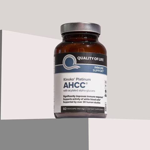 Quality of Life Kinoko Platinum AHCC Immune Support With Acylated Alpha-Glucans 60 Vegicaps