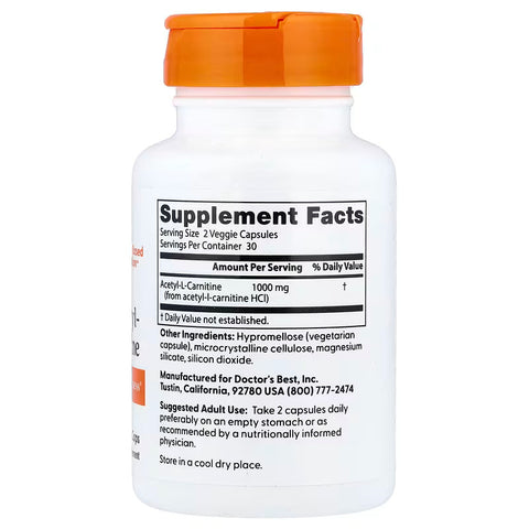 Doctor's Best Acetyl-L-Carnitine Brain & Cognitive 60 Veggie Caps