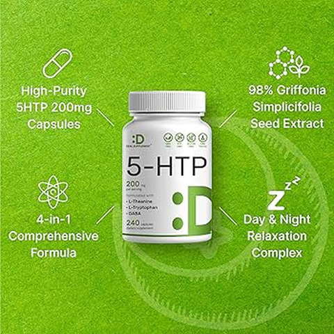 Deal Supplement 5-HTP theanine Gaba 200mg Per Serving, 240 Capsules