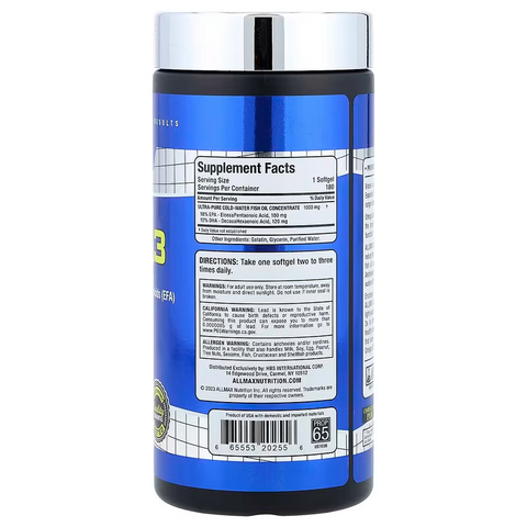 ALLMAX Essentials Omega-3 EPA DHA 180 Softgels