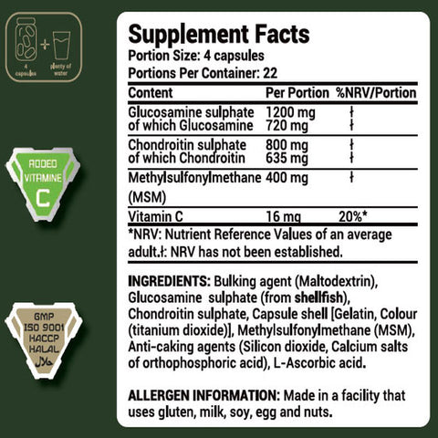 ARMY 1 Joint Support Glucosamine Chondroitin sulphate Msm 90 Caps