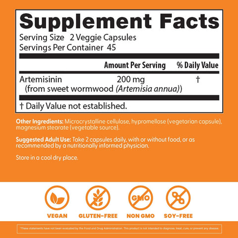 Doctors Best Artemisinin Artemisia Helps Promote General Health Tatlı pelin otu 90 Kapsül