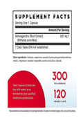 Jarrow Formulas Ashwagandha 300 mg 120 Veggie Capsules
