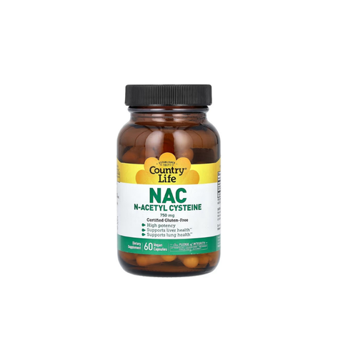 Country Life NAC N-Asetil Sistein 750 mg 60 Vegan Kapsül
