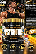 Insane Labz Psychotic Gold PreWorkout Beta Alanine, DMAE Bitartrate, NO Booster 35 Servis - Peach Mango
