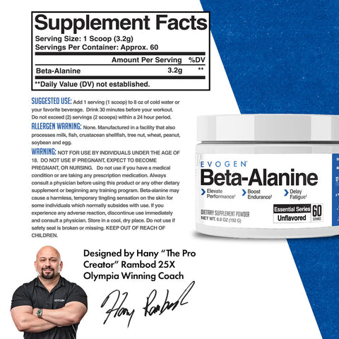 Extra Boost Performance Enhancer Evogen Beta Alanine Powder Performance Enhancer Boost Endurance, Delay ...