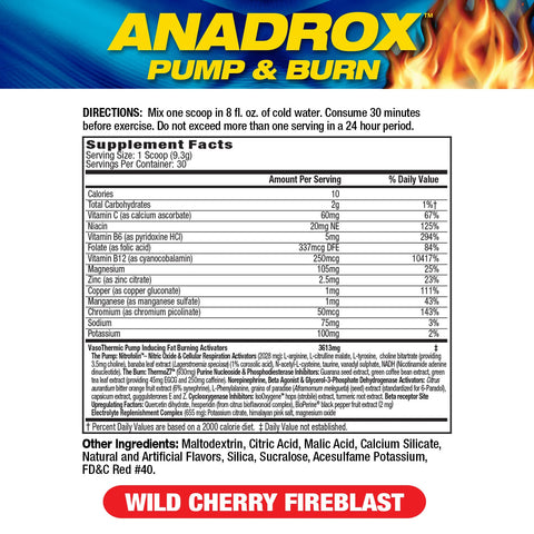 MHP Anadrox Pump Preworkout &Fat burner(Arginine+Nac+Nadh+Citrulline malate+Green Tea+Guarana+)