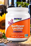 NOW Foods Sunflower Lecithin Phospholipids Potassium & Phosphatidyl Choline Inositol 454 g