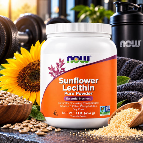 NOW Foods Sunflower Lecithin Phospholipids Potassium & Phosphatidyl Choline Inositol 454 g