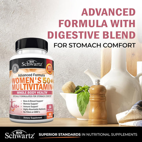 BioSchwartz Daily Multivitamin for Women Vitamin Memory Support Stress Reduction & Healthy Immune Response 60 Caps