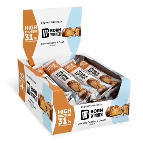 Born Winner Deluxe CRUNCHY Protein Bar – Cookies and Cream 12 x 64 gr