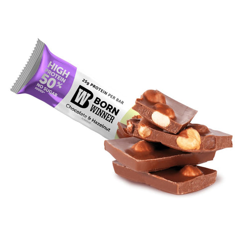 Born Winner Slim protein bar – Chocolate and hazelnuts 12 pcs