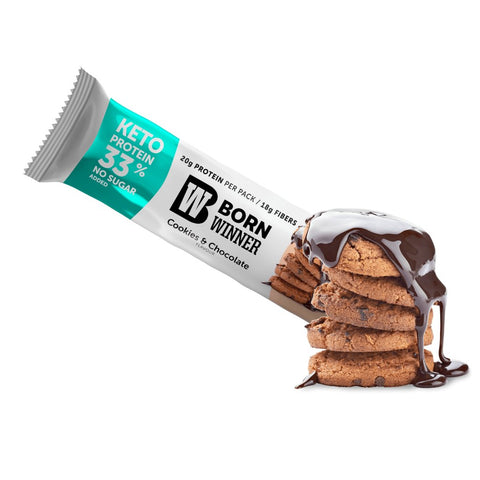 Born Winner KETO Protein Bar – Cookies with Chocolate 12 pcs