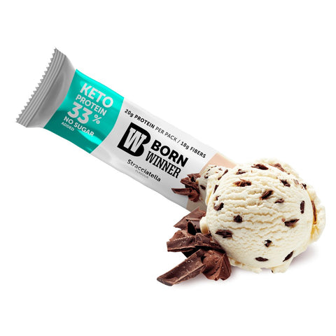 Born Winner KETO Protein bar – Stracciatella 12 pcs