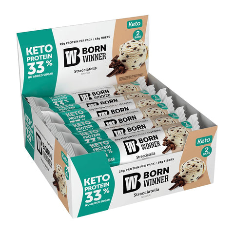 Born Winner KETO Protein bar – Stracciatella 12 pcs