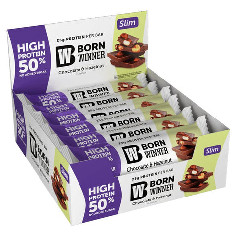 Born Winner Slim protein bar – Chocolate and hazelnuts 12 pcs