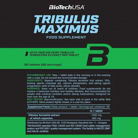BiotechUSA Tribulus Maximus 1500 mg 90 Tabs