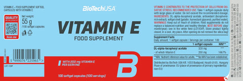 BiotechUsa Vitamin E Antioxidants immune system - 100 softgel