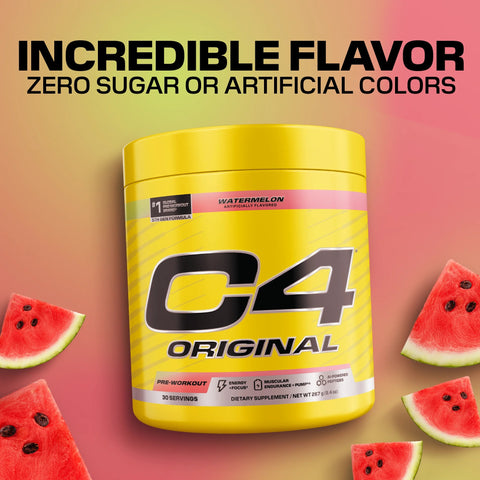 CELLUCOR C4 ORIGINAL WATERMELON PREWORKOUT PUMP BOOSTER 30 SERVINGS