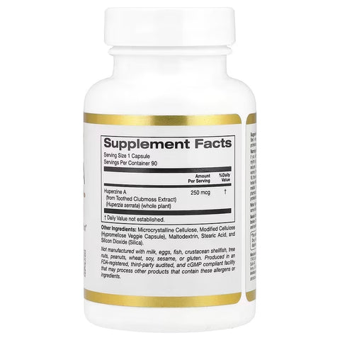 California Gold Nutrition Huperzine A Memory & Cognitive 250 mcg 90 Veggie Caps