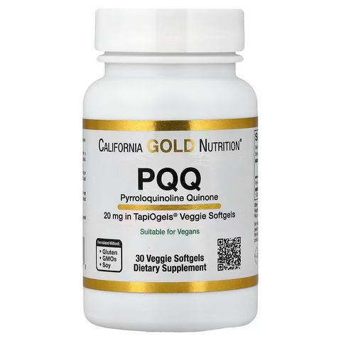 California Gold Nutrition PQQ Mitochondrial Antioxidants Brain & Cognitive 20 mg 30 Veggie Softgels