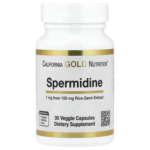 California Gold Nutrition Spermidine Rice Germ Extract Antioxidants 1 mg 30 Veggie Caps