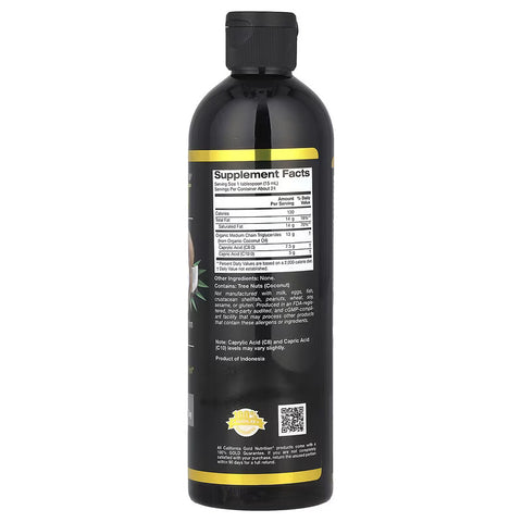 California Gold Nutrition Sport Organic MCT Oil Caprylic Acid Weight Ketogenic Diet 355 ml