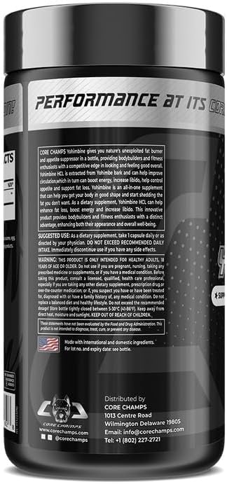 Core Champs Yohimbine 5 MG 120 Caps - By Kai Greene
