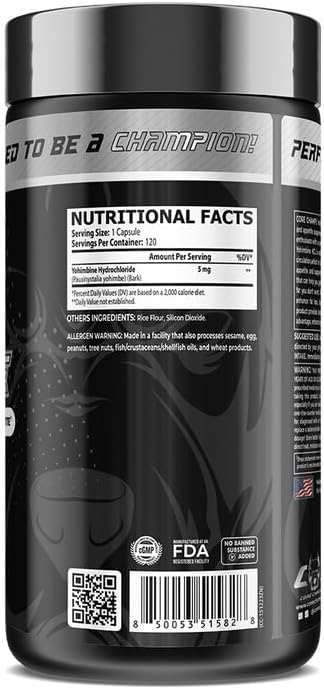Core Champs Yohimbine 5 MG 120 Caps - By Kai Greene