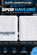Supplementhane Fitnes Pamuklu Sporcu Havlu Beyaz