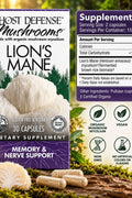 Host Defense Mushrooms Lion's Mane Made with Organic Mushroom Mycelium 30 Capsules