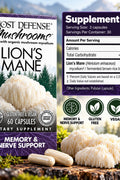 Host Defense Mushrooms Lion's Mane Made with Organic Mushroom Mycelium 60 Capsules
