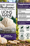 Host Defense Mushrooms Lion's Mane Made with Organic Mushroom Mycelium 60 Capsules