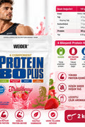 Weider 80 Plus Casein & Isolate & Whey & Egg Protein Tozu 2000 kg - Strawberry