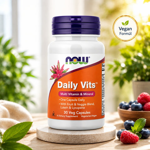 NOW Foods Daily Vits Multivitamin , Lutein , Lycopene 30 Veg Caps