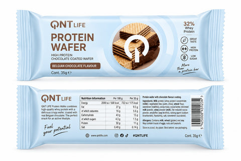 Qnt Protein Bar Wafer Belgian Chocolate 12x35 Gr